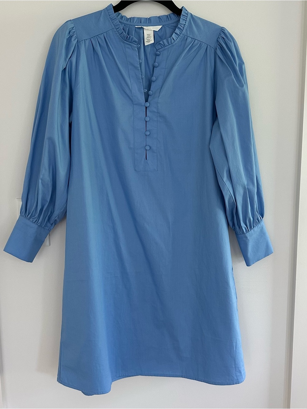 H&M Blue Puff Sleeve Shift Dress